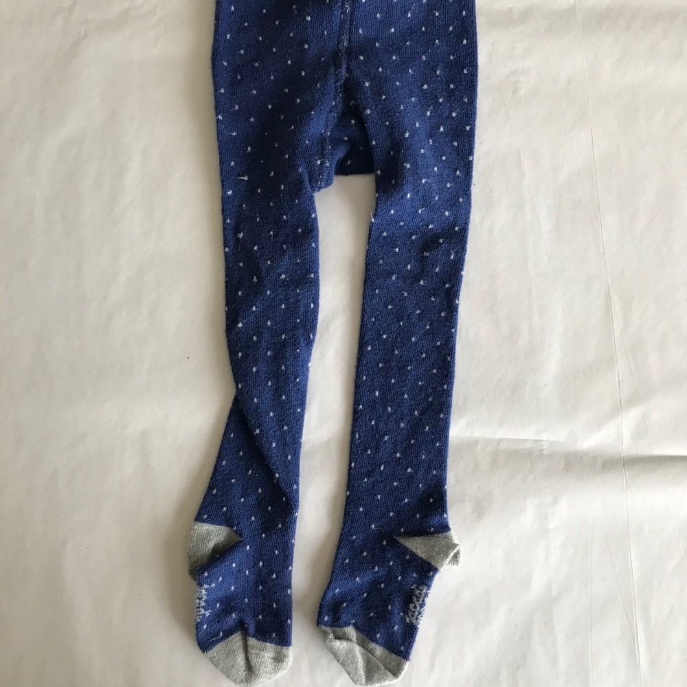 Jacadi blue with polka dot tights